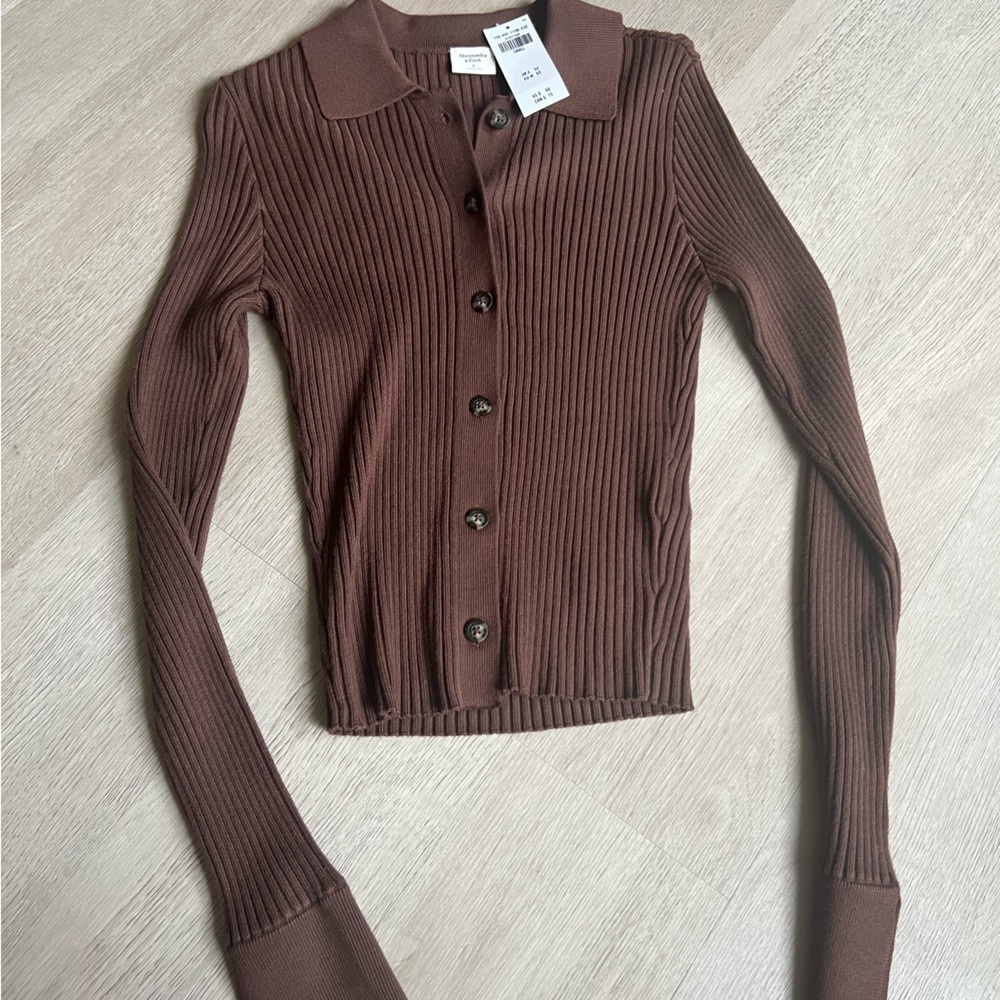 Abercrombie & Fitch Slim Fit Button-Through Sweater Polo NWT